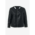 thumbnail image 4 of Roaman's Women's Plus Size Studded Faux Leather Bomber, 4 of 5