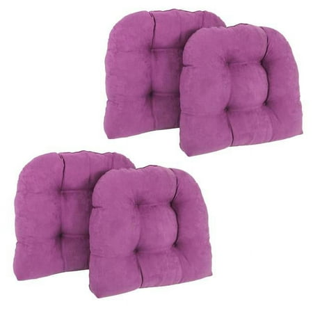 

19 in. U-Shaped Microsuede Tufted Dining Chair Cushions Ultra Violet - Set of 4