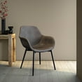 thumbnail image 2 of LeisureMod Markley Modern Leather Dining Arm Chair With Metal Legs Set of 4, 2 of 10