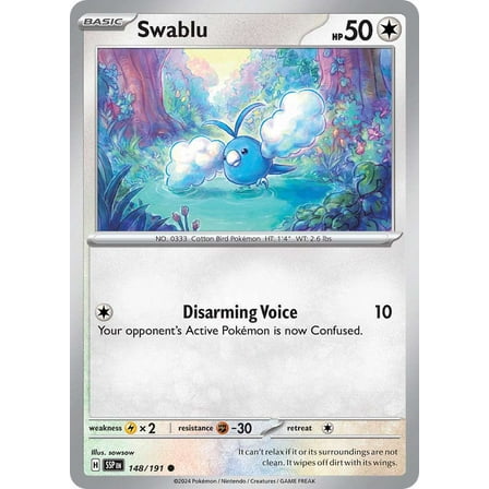 Pokemon Surging Sparks Common Swablu #148