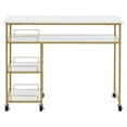 thumbnail image 4 of BarberPub Makeup Vanity Desk with Wheels, Rolling Nail Desk with Storage Shelf, 4 of 9