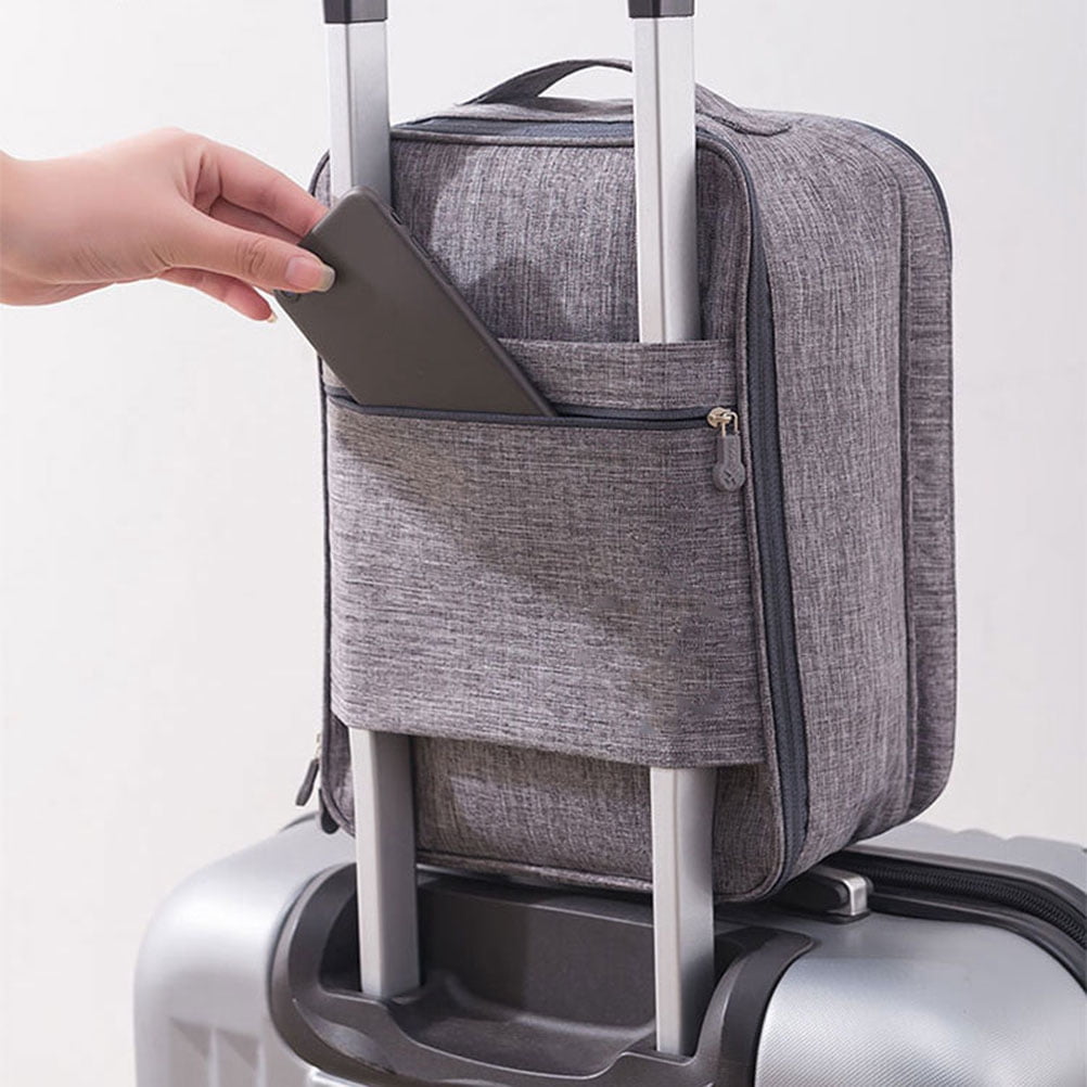 HOOWIFFY Grey Travel Shoe Bag with Hanging Hook, Large Capacity Organizer for Shoes and Accessories Storage