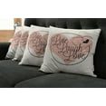 thumbnail image 2 of Ambesonne Live Laugh Love Throw Pillow Cover 4 Pack, Heart Butterfly, 18", Pale Pink Black White, 2 of 6