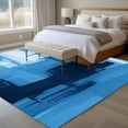 thumbnail image 4 of Ombre Blue Area Rugs 8'x10', Washable Small Throw Rugs for Living Room Patio, Modern Abstract Oil Painting Geometric Artwork Indoor Outdoor Rug Non-Slip Low Pile Carpet Runner Reversible Floor Mats, 4 of 8