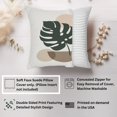 thumbnail image 2 of Ethan Taylor Botanical Throw Pillow Soft Cushion Cover 'Monstera Leaf II Botanicals Monstera Leaf' Bohemian Pattern Decorative Square Accent Pillow Case, 16x16 Inches, Green, Beige, 2 of 5