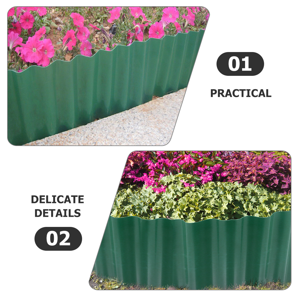 Garden Landscape Edging Border Made of Durable Plastic in Dark Green for Yard Decoration 2 Rolls