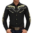 thumbnail image 5 of BUWTTED Western Shirts for Men Embroidered Long Sleeve Button Down Regular Work Dress Spring Fall Cowboy Black3 Shirts S-XXXL, 5 of 6