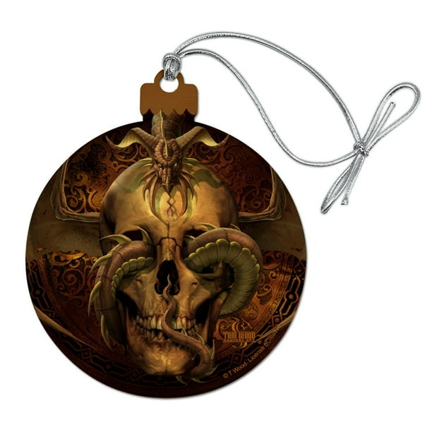 Dragon Skull Design Wood Christmas Tree Holiday Ornament ...