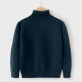 thumbnail image 2 of Turtleneck Sweaters for Boys Girls 2-15 Years Kids Winter Knitwear Clothes Long Sleeve High Neck Knit Pullover Top (14 Years, Navy), 2 of 7