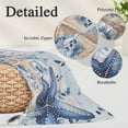 thumbnail image 3 of Blue Starfish Coastal Throw Pillow Covers, Eucalyptus Summer Nautical Shell Vintage Soft Breathable Pillow Cases with Invisible Zipper, Small Pillowcases for Couch Bed Sofa Chair 16x24 Inches, 3 of 9