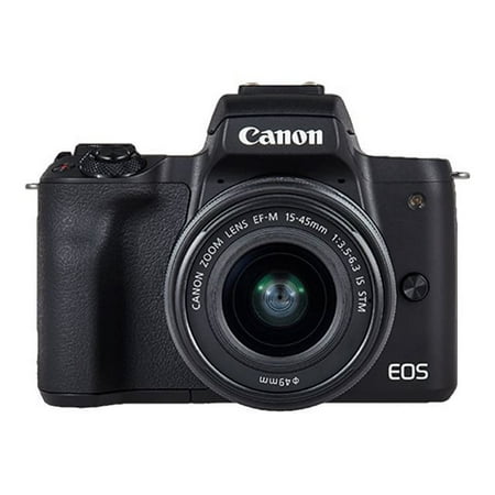 Canon EOS M50 - Video Creator Kit - digital camera - mirrorless - 24.1 MP - APS-C - 4K / 24 fps - 3x optical zoom EF-M 15-45mm IS STM lens - Wi-Fi, NFC, Bluetooth - black - with RODE VideoMic GO