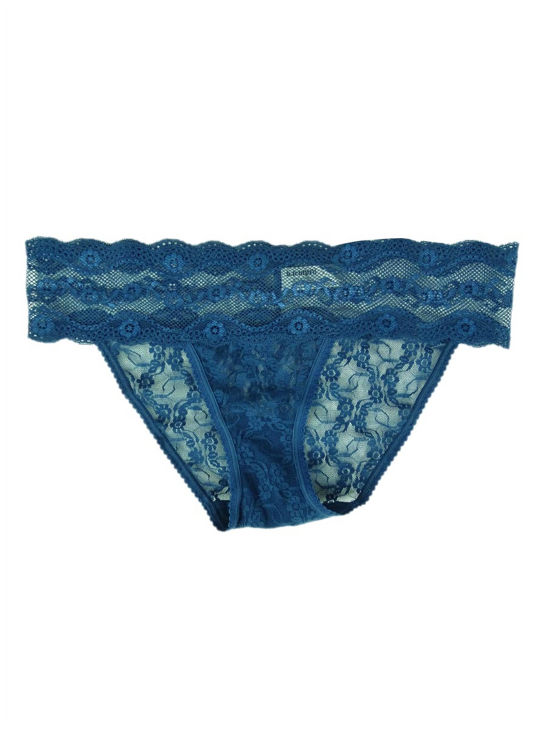 B.tempt'd Women's Lace Kiss Hi Leg Panty 3-Pack - Sheer Stretch Lace Underwear With Cotton Panel
