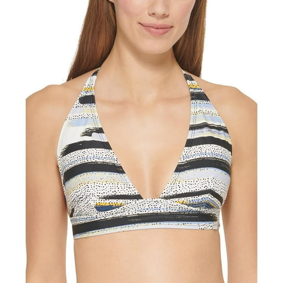 DKNY Womens Printed Halter Bikini Swim top