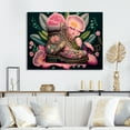 thumbnail image 2 of Designart Floral Pink Army Boots Art Canvas Wall Art, 2 of 5
