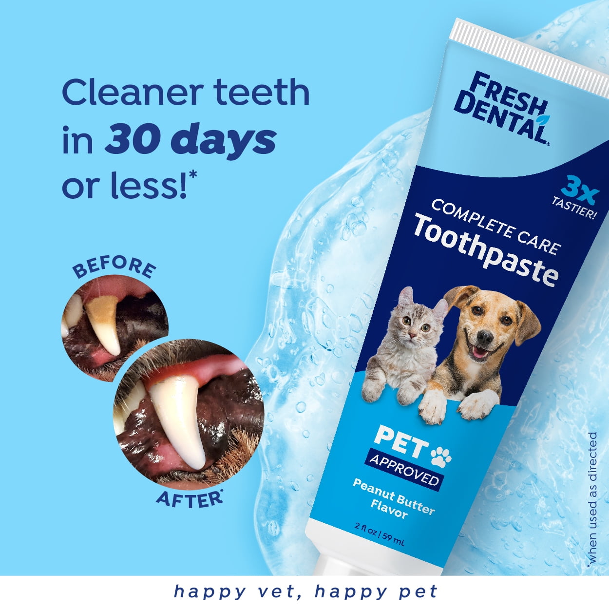 (3 pack) Naturel Promise Fresh Dental Tooth Brushing Kit for Dogs & Cats, 2 oz Gel and Toothbrush