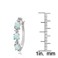 thumbnail image 2 of Sterling Silver Created Opal & Diamond Accent Oval Hoop Earrings, 2 of 2