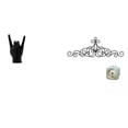 thumbnail image 1 of Estatua del gesto de la roca,Estatuas y figuras de dedos con gestos de música rock,Decoración de pared con pergaminos,Decoración de pared con pergamino,arte rústico de metal,Figura, 1 of 8