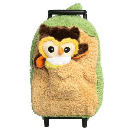 Convertible Small Travel Backpack For Kids & Carry On Luggage With Wheels + Stuffed Animal Plush
