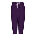 thumbnail image 6 of Huowey Pants for Women Solid Color Straight Leg Sports Active Yoga Sweatpants with Drawstring Summer Comfortbale Casual Pants, 6 of 6