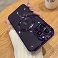 thumbnail image 1 of Funda magnética de lujo para carga inalámbrica Magsafe para iPhone 14, 13, 12, 11 Pro Max Plus, Protector de lente, cubierta suave de chapado transparente, 1 of 4