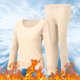 thumbnail image 5 of Gibobby Ropa interior acolchada Regalo de Navidad para mujer, cuello redondo, forro polar, ropa interior térmica, chaleco, tops de invierno, 1 paquete de pantalones y tops（Beige， XXL), 5 of 5
