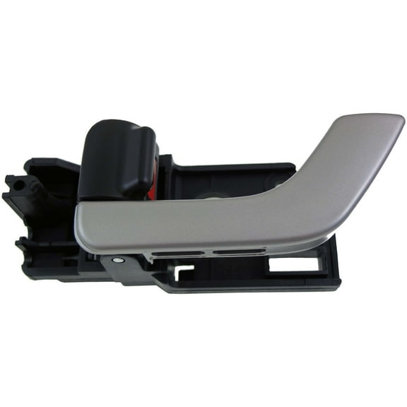 Dorman 80496 Front Driver Side Interior Door Handle for Specific Hyundai Models, Silver Lever; Black Knob; Metal Grain