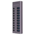 thumbnail image 4 of Hub USB de 10 puertos, 5 Gbps, Plug and Play, adaptador multipuerto USB C, estación de acoplamiento USB C para PC de escritorio, 100?240V, 4 of 8