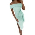 thumbnail image 2 of Gifts for her! Flowy Dresses for Women,Falda de tela Ladies Direct Tribute Women's Summer Sexy Solid Shoulder Bandage Split Dresses, Chic and Sexy for Night Out or Special Occasions, 2 of 8