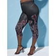 thumbnail image 3 of Tallas de placa de placa de talla grande Plaid Leggings Capri Rosegal Leggings de talla grande, 3 of 5