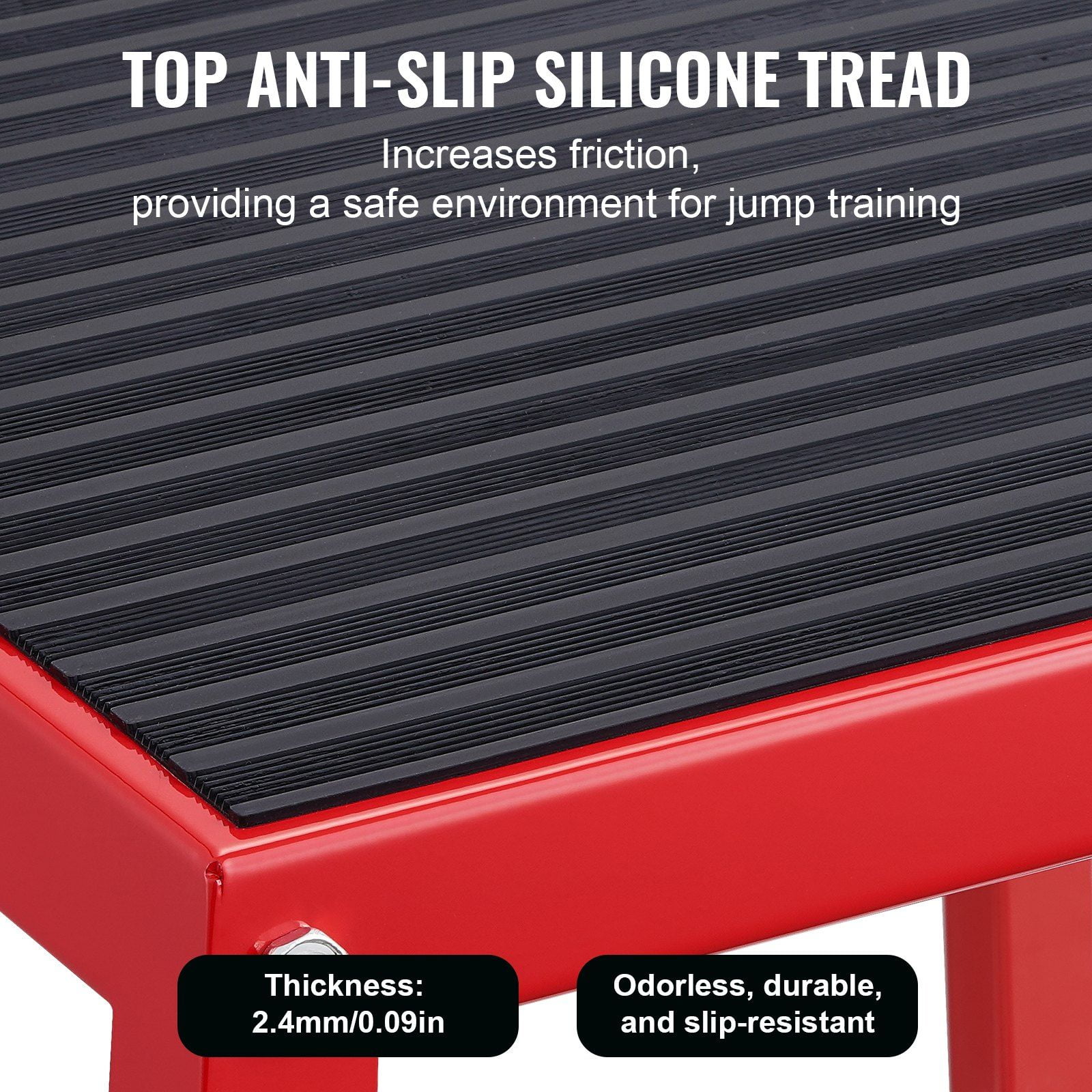 Plyometric Jump Boxes, 3-in-1 Adjustable Plyometric Box (12/18/24 Inch) – Non-Slip Jump Training Platform, Agility Step-Up Box for Home Workouts, Fitness & Strength Training, Red
