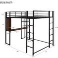 DONFU XC Metal Full Loft Bed with Desk2tire Book ShelvesTwo Buildin