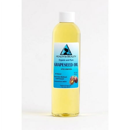 GRAPESEED OIL ORGANIC CARRIER COLD PRESSED PURE by H&B OILS CENTER 8 OZ