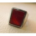 thumbnail image 5 of Red Onyx Mens Ring, Natural Red Onyx Gents Ring, December, Silver Jewelry, 925 Silver Ring, Birthday Gift, Heavy Mens Ring, Arabic Design, Ottoman Style Ring, Christmas, Turkey Mens Signet Ring, 5 of 6