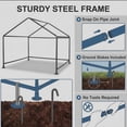 thumbnail image 4 of Dog Tent House Outdoor Shade 4'x4'x3' Shelter for Large Medium Pets,Outside Sun Rain Waterproof Canopy with Three-Sided Breathable Mesh Windows,Livestock House with Ground Nails,Dark Gray, 4 of 6