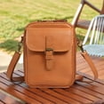 thumbnail image 5 of Leather Small Crossbody Cell Phone Bag Women Men Versatile Shoulder Purse Fashion Bag (Brown), 5 of 10