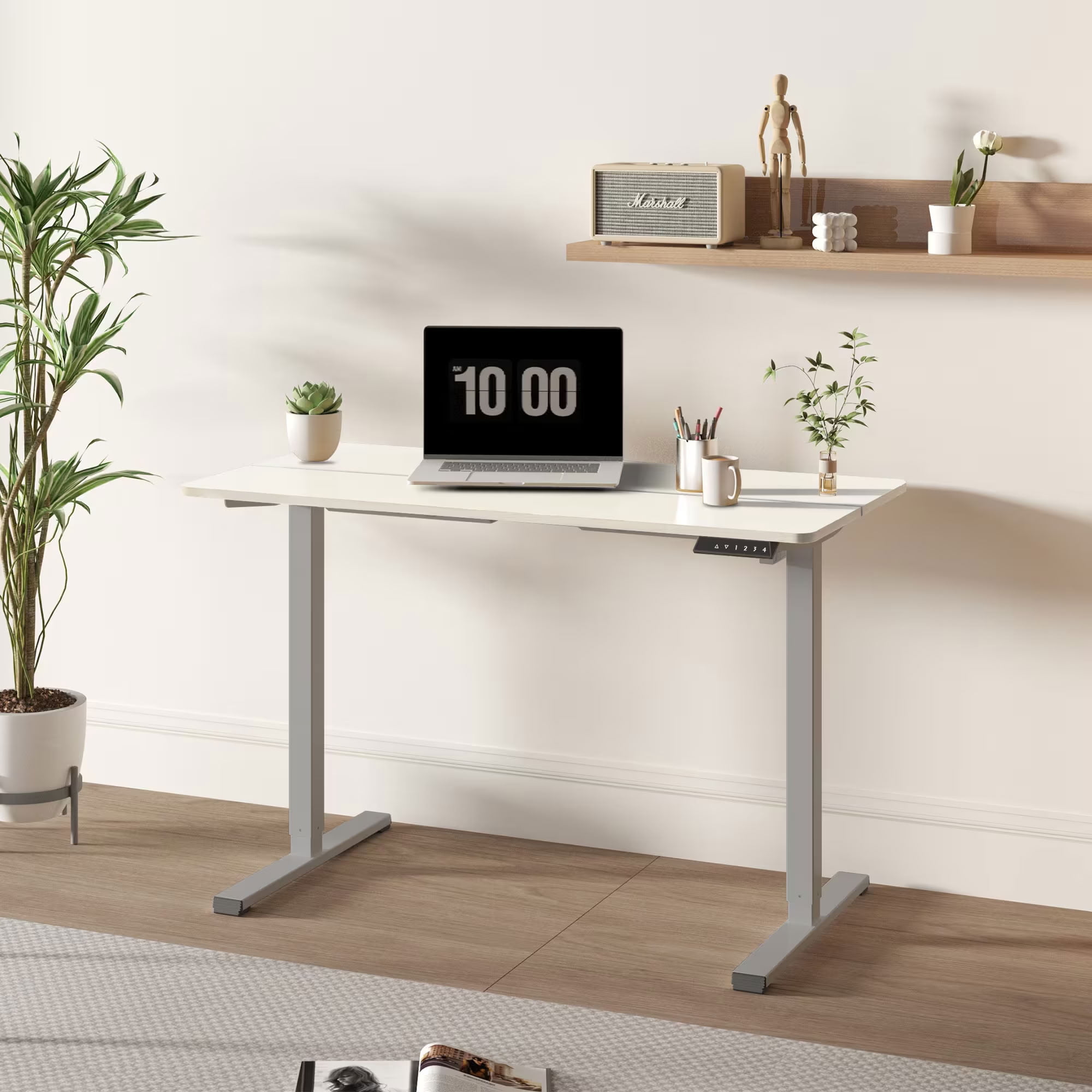 MAYEERTY Electric Standing Desk Adjustable Height 28"-45", Home Office Ergonomic Computer Workstation with Memory Control Panel, Quiet Motor, for Study Room & Gaming