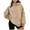 Khaki, variant on BLCHUNen Fleece Hoodies for Women Pullover Tops Long Sleeve Breathable Workout Sports Gym Athletic Active Casual Sweatshirts