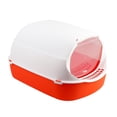 thumbnail image 1 of Cat Litter Box with Lid Litter Pan with Door Practical Easy to Install for Small Orange, 1 of 9