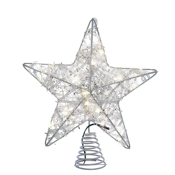 Kurt Adler 10.5-Inch 30-Light Warm White LED Fairy Light 5-Point Star Tree Topper