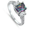 thumbnail image 4 of CHOOSE YOUR COLOR Multi-color CZ Elegant Ring Sterling Silver Band Black 925 Female Size 11, 4 of 4