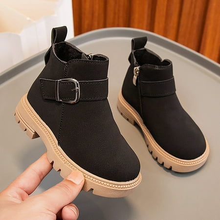 

Akiihool Toddler Boots for Girls Baby Girl Cowboy Tassel Boots Side Zipper Non Slip Stay On Booties Non Slip Booties Suede Toddler First Walker Shoes (Black 33)
