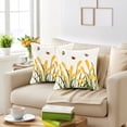 thumbnail image 2 of Unique Bargains Cotton Boho Plant Embroidery Soft Square Throw Pillow Covers Yellow, 2 of 7