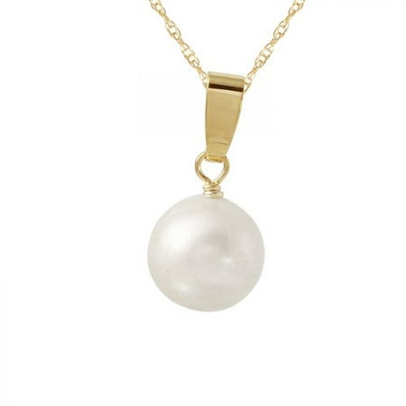 Foreli 7.5MM Freshwater Pearl 14K Yellow Gold Necklace