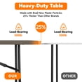thumbnail image 5 of 6ft Folding Table - Heavy Duty Fold-in-Half Plastic Table, Portable Utility Tables with Steel Legs for Events, Camping, Indoor & Outdoor Use (Khaki), 5 of 8