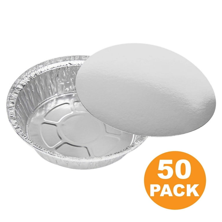 9 Round Aluminum Foil Pans (Pack of 25/50/100) for Roasting