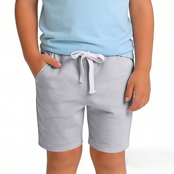 ATOGUTA Boys Sweat Shorts Lightweight Soccer Short with Pockets for Running Basketball Gymnastics Sports Gray, Size 1T-11