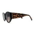 thumbnail image 3 of Womens Oversize Round Thick Temple Chic Plastic Cat Eye Sunglasses Black Tortoise Brown Smoke, 3 of 4