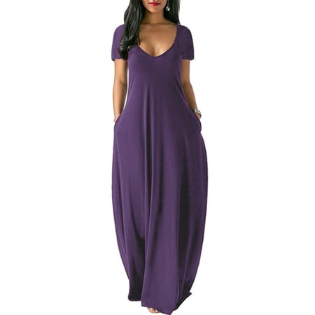 

Grianlook Long Nightgown for Womens Sleepwear Nightshirt Loose Plain Casual Maxi Dress Loungewear Nightwear Dress