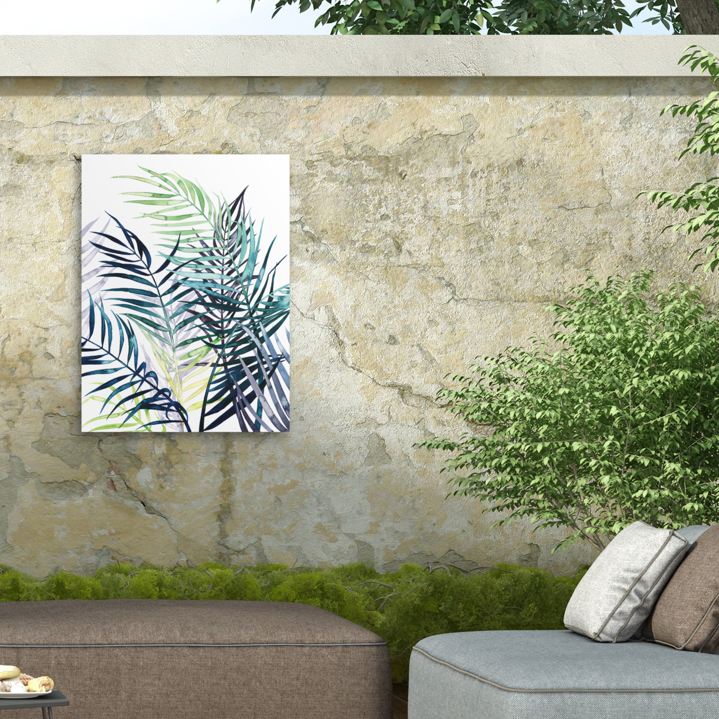 Grace Popp 'Twilight Palms I' Outdoor Canvas 24x18