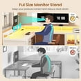 thumbnail image 6 of SEDETA L Shaped Desk with Drawers, 2 Person Desk with Full-Size Monitor Stand, Gaming Desk with LED Lights & Power Outlets, Corner Computer Desk with Glass Cabinet, White, 6 of 9